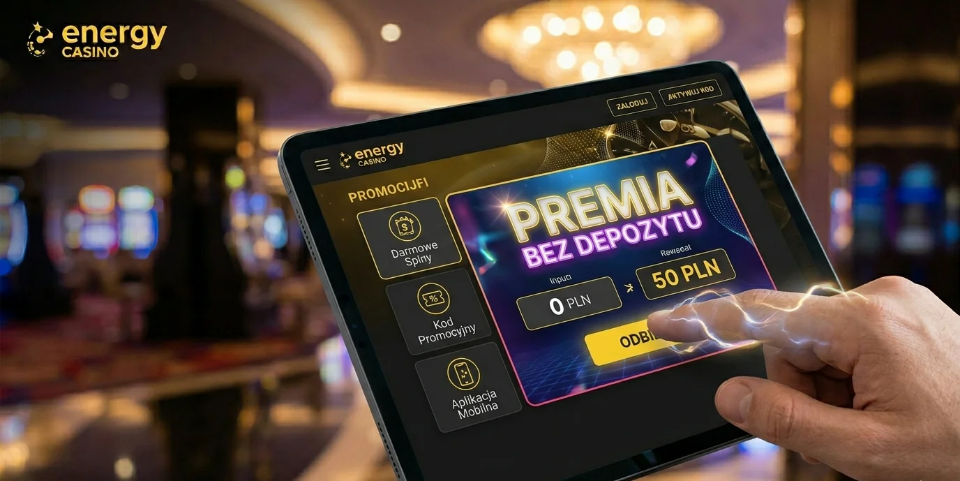 Energy Casino bonus bez depozytu — wizualizacja oferty 50 PLN
